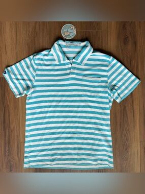 CRIQUET Austin NWT TERRYCLOTH Striped Mens Large Polo